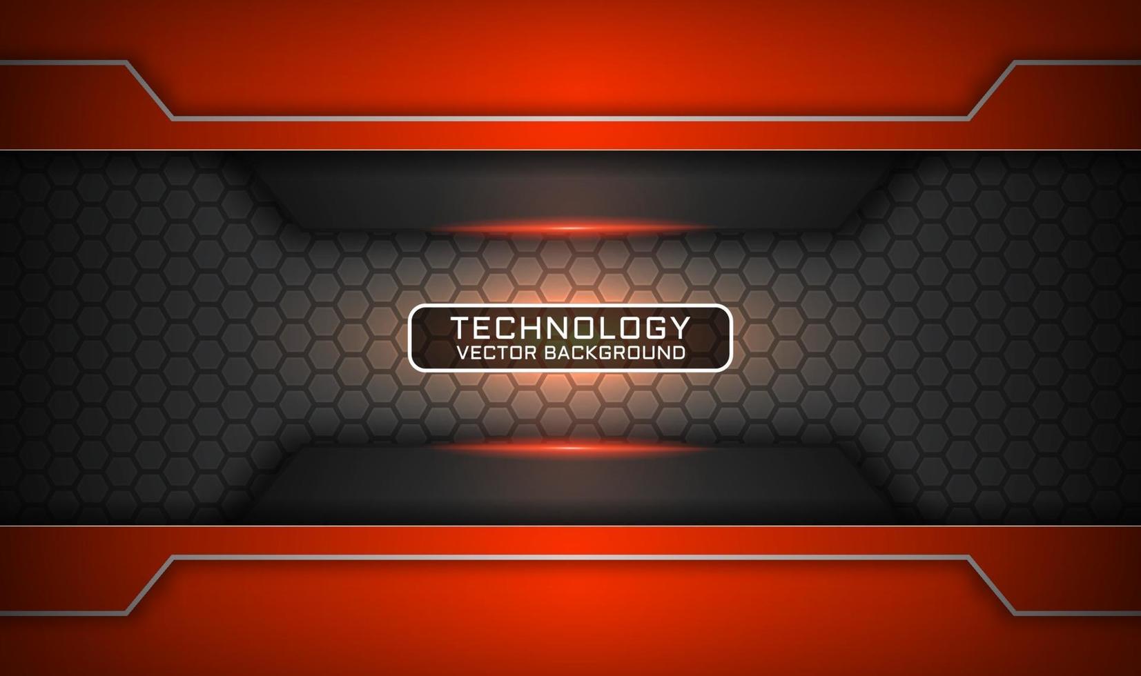 sfondo astratto tecnologia 3d arancione con decorazione effetto luce vettore