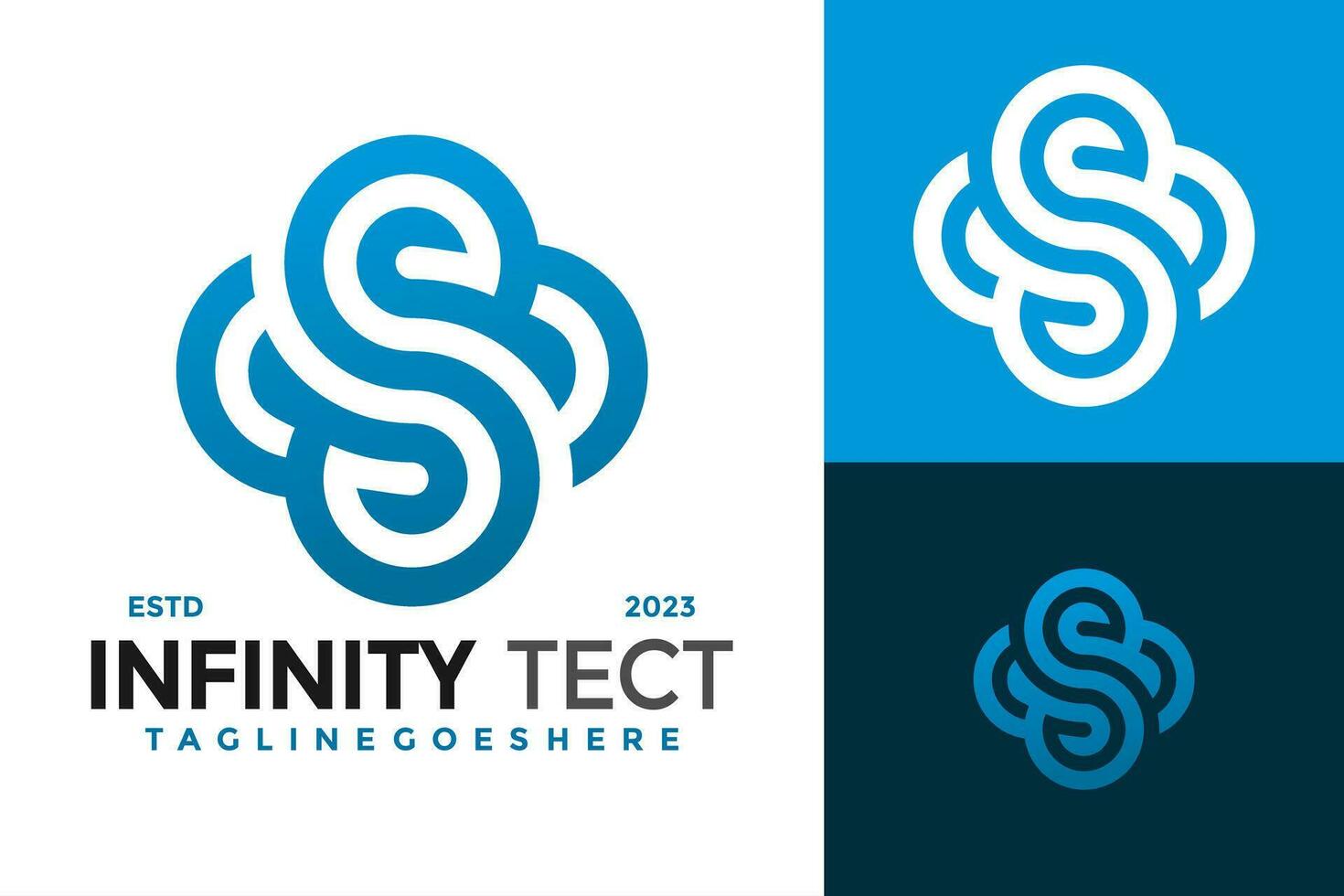 lettera S infinito tecnologia attività commerciale azienda logo design vettore simbolo icona illustrazione