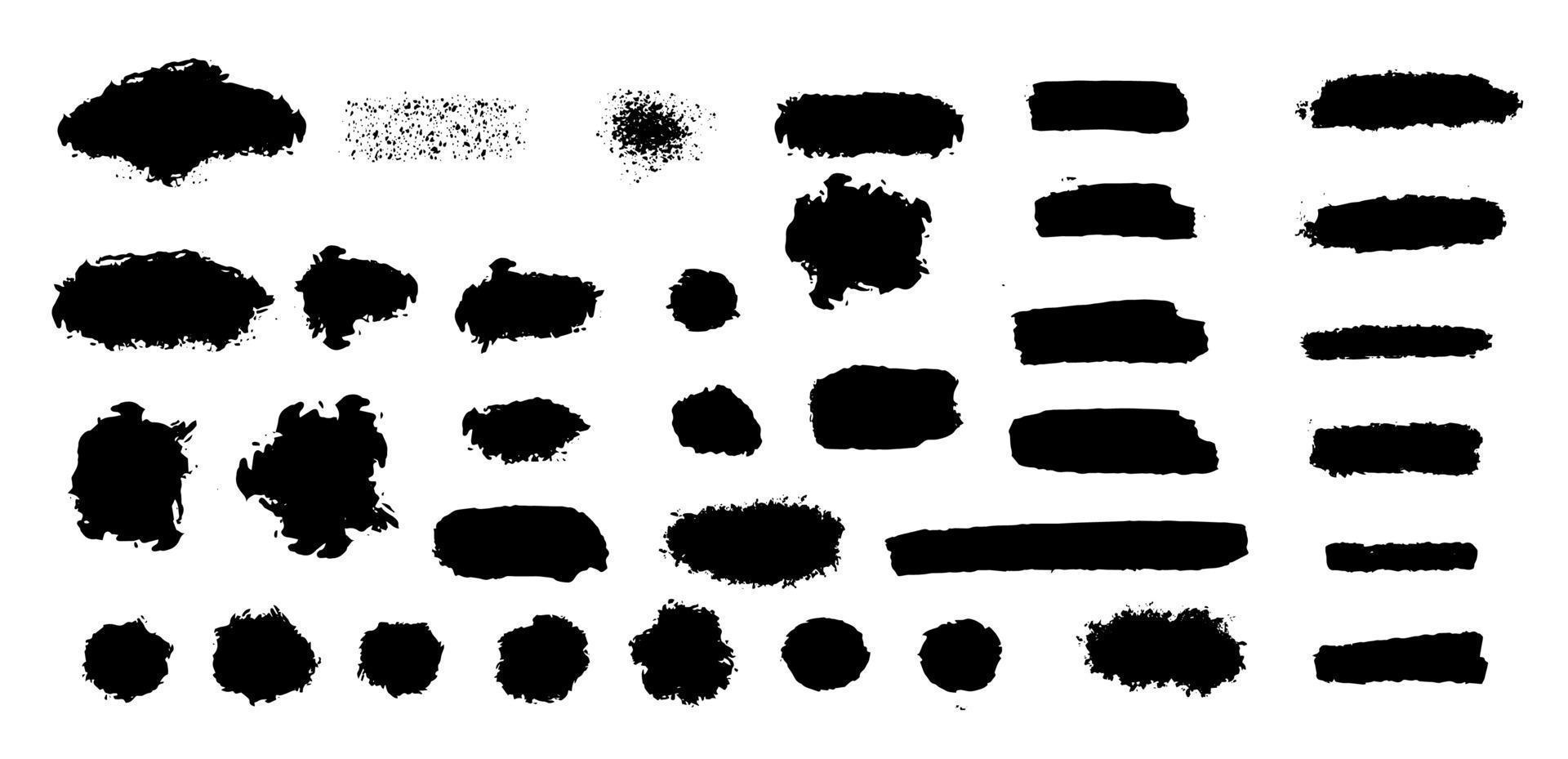 set disegnato a mano di rettangoli grunge e sfondi modello strisce vettore