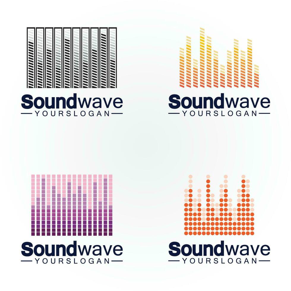 logo dell'onda sonora e vettore di simbolo