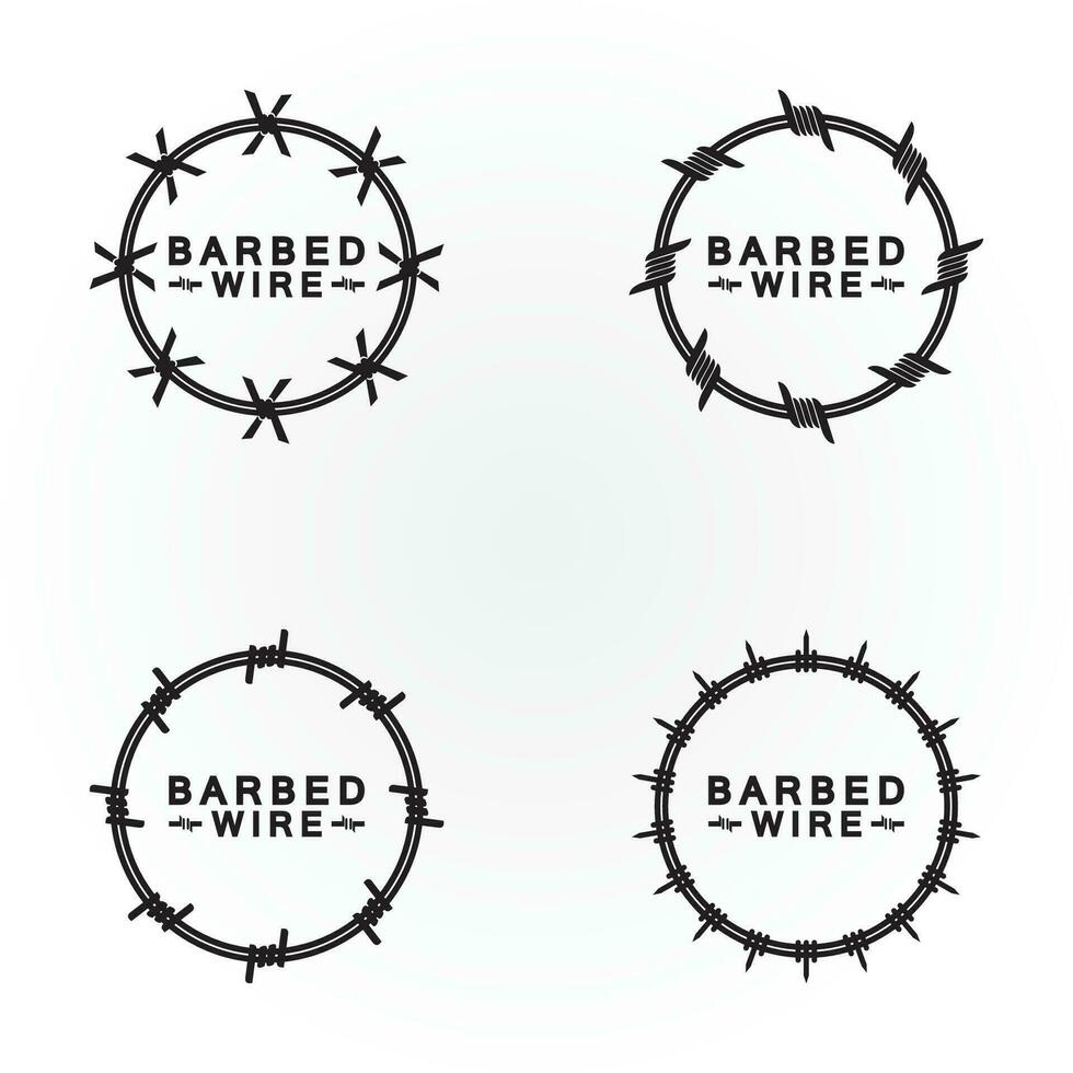 cerchio nero spinato filo logo design vettore illustrazione