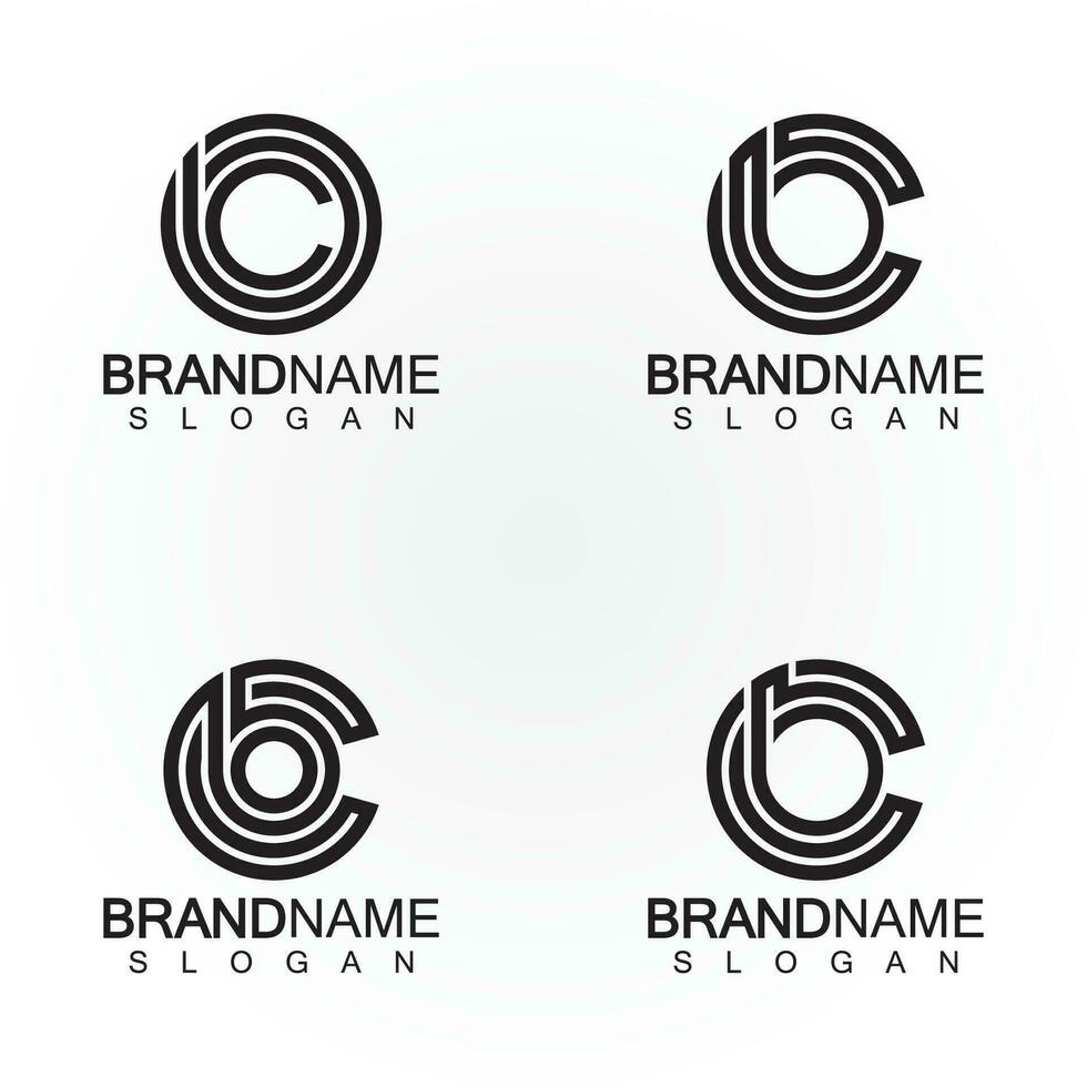 alfabeto lettere monogramma logo cb,bc,b e c, elegante e professionale lettera icona design vettore