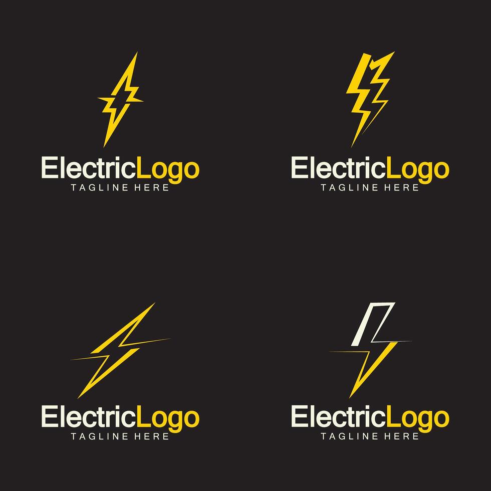 elettrico logo design modello, isolato su nero sfondo vettore