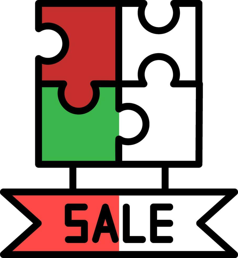vendita sega puzzle vettore icona design