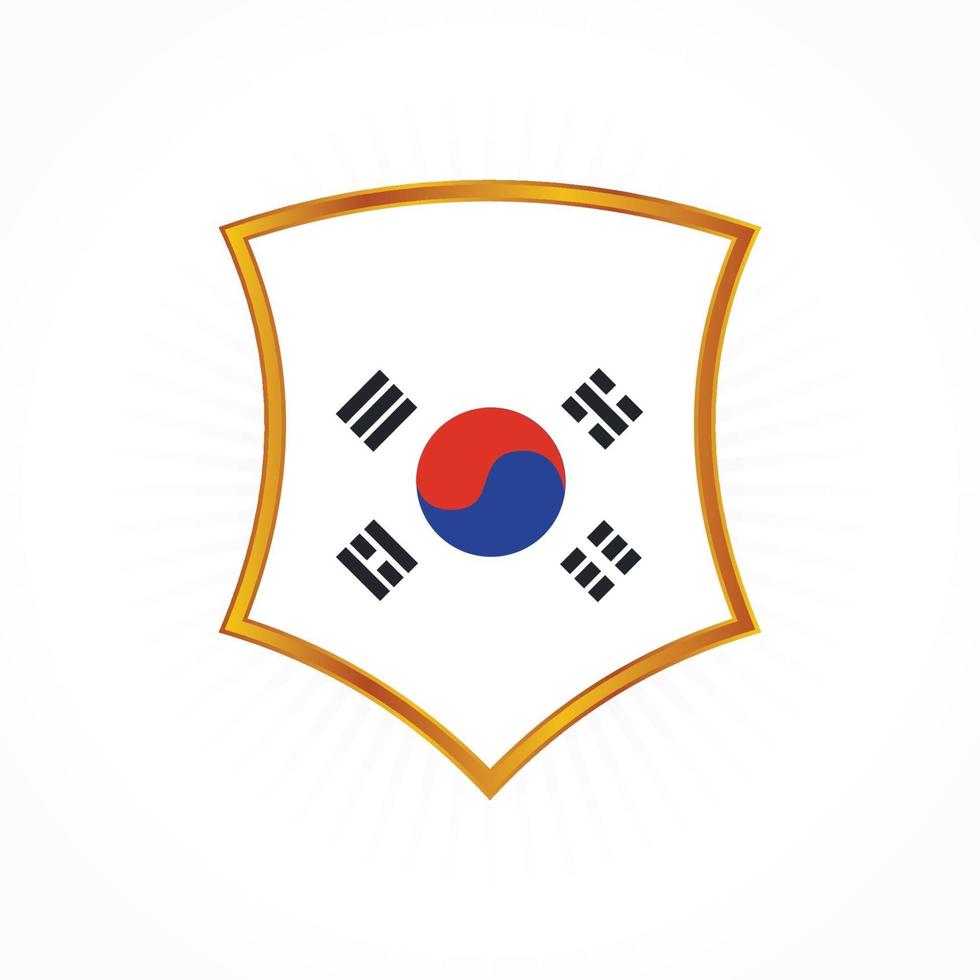 vettore di bandiera della corea del sud con cornice scudo