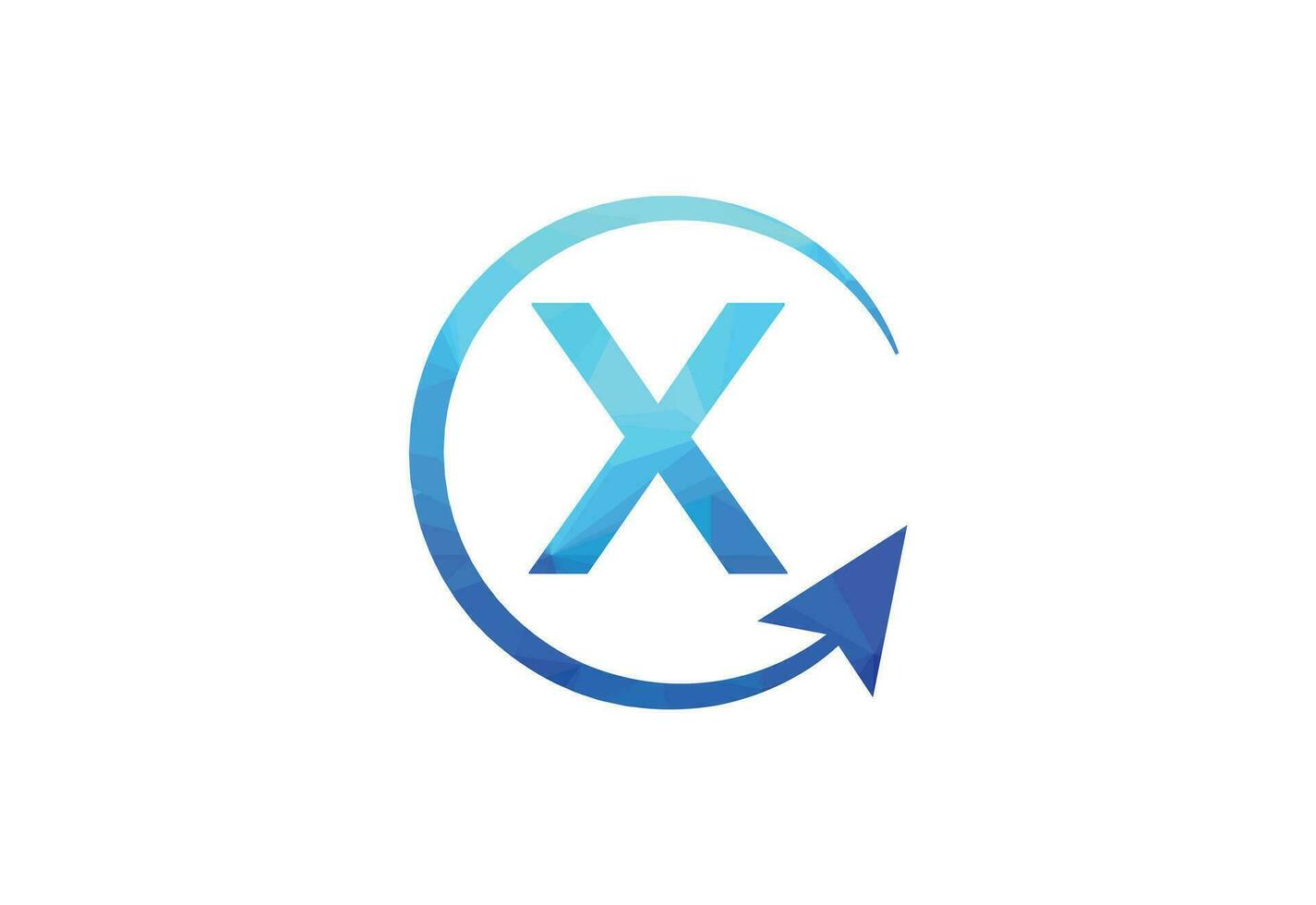 attività commerciale lettera X con freccia grafico logo vettore icona illustrazione