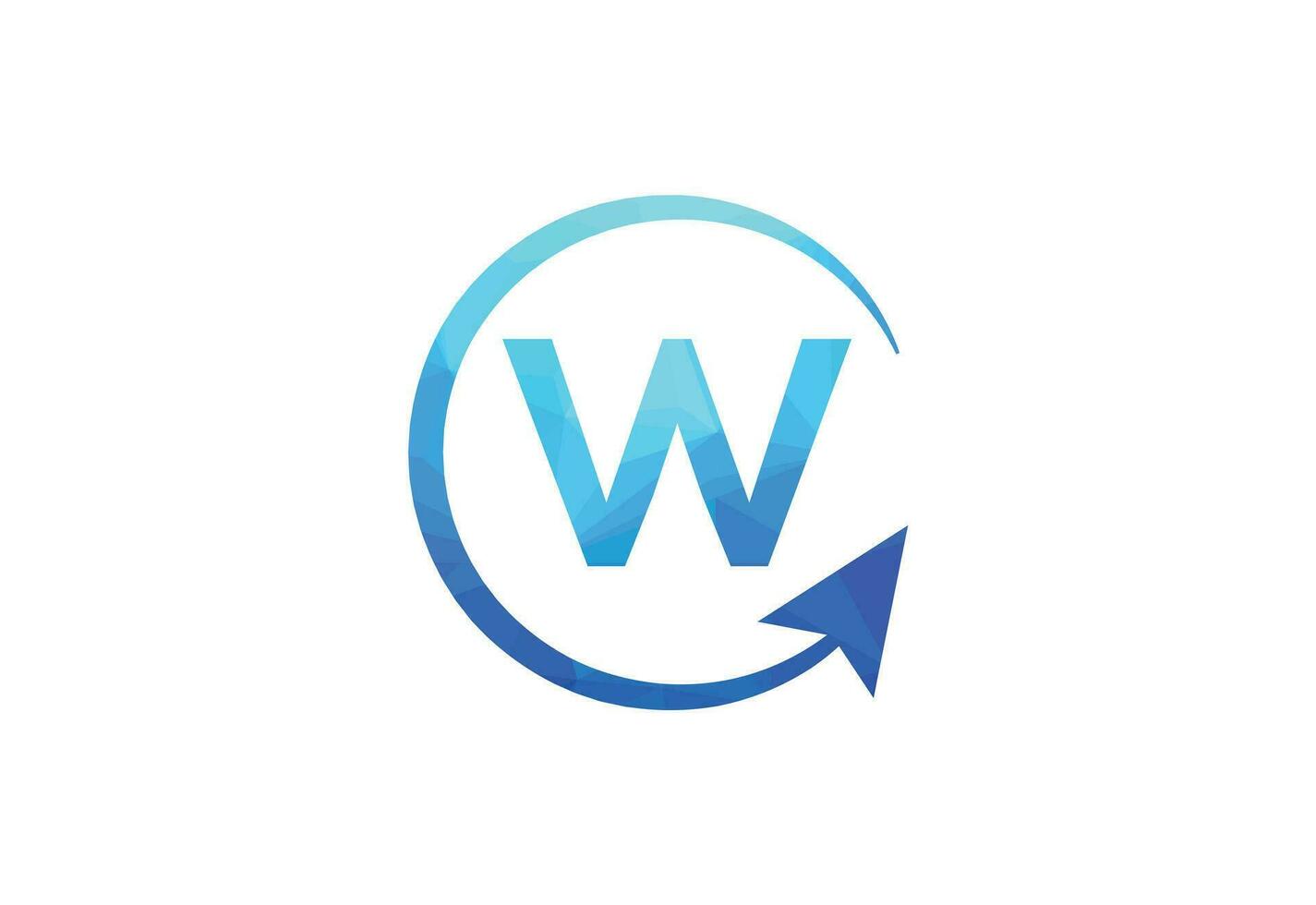 attività commerciale lettera w con freccia grafico logo vettore icona illustrazione