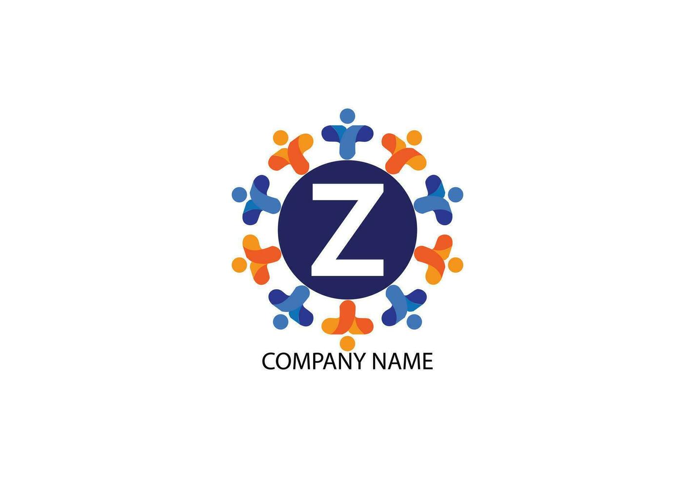persone con lettera z logo design concetto modello vettore