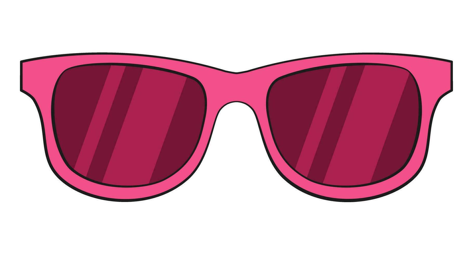 rosa occhiali da sole. cartone animato vettore