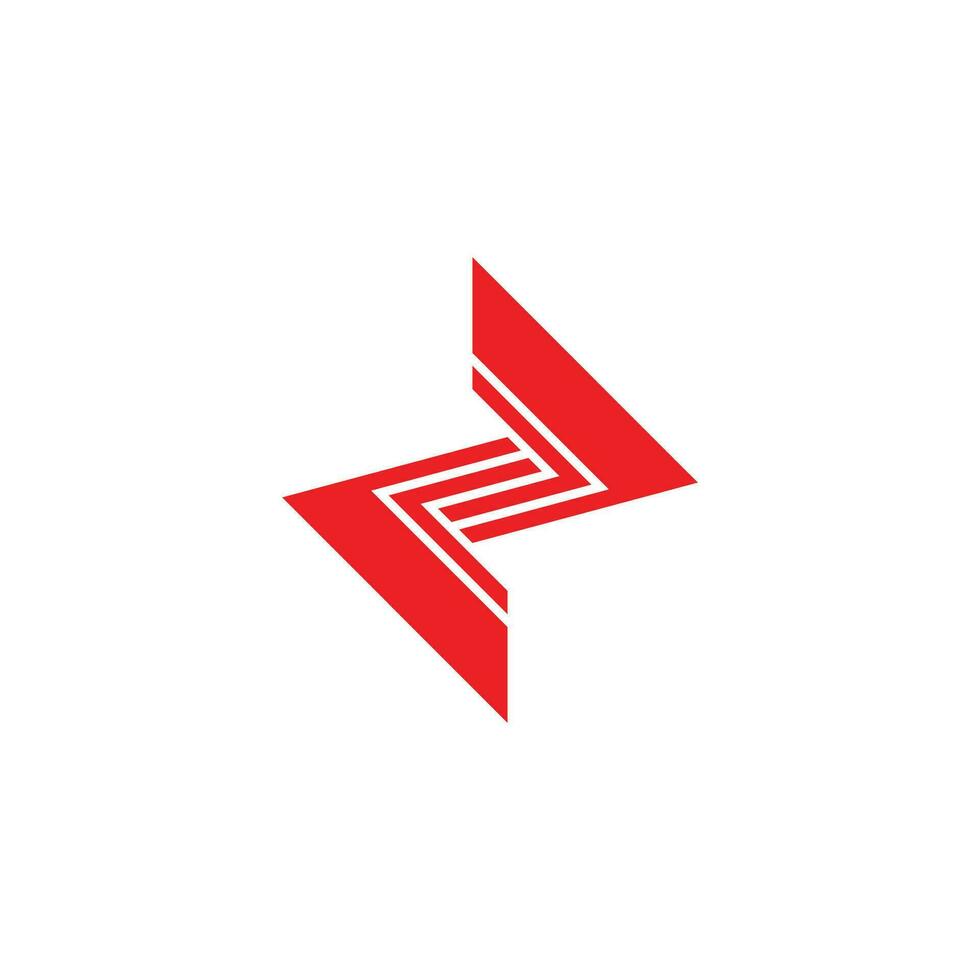 lettera nz strisce geometrico logo vettore