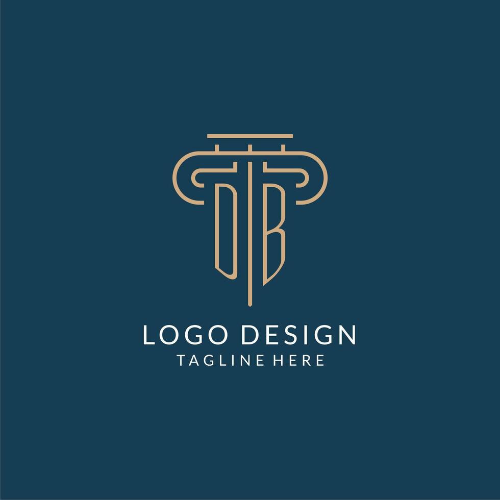 iniziale lettera db pilastro logo, legge azienda logo design ispirazione vettore