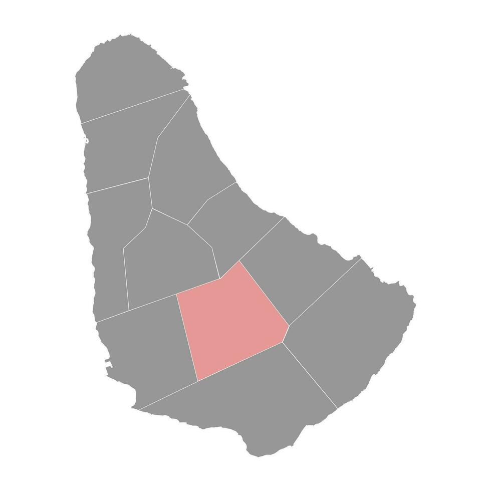 santo Giorgio carta geografica, amministrativo divisione di barbados. vettore