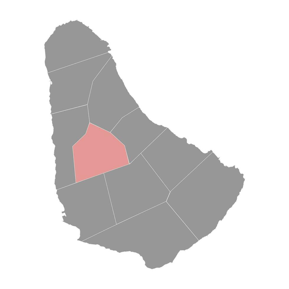 santo Tommaso carta geografica, amministrativo divisione di barbados. vettore