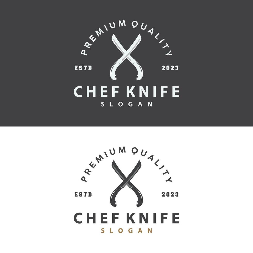 cucina coltello logo, capocuoco coltello logo vettore design illustrazione modello