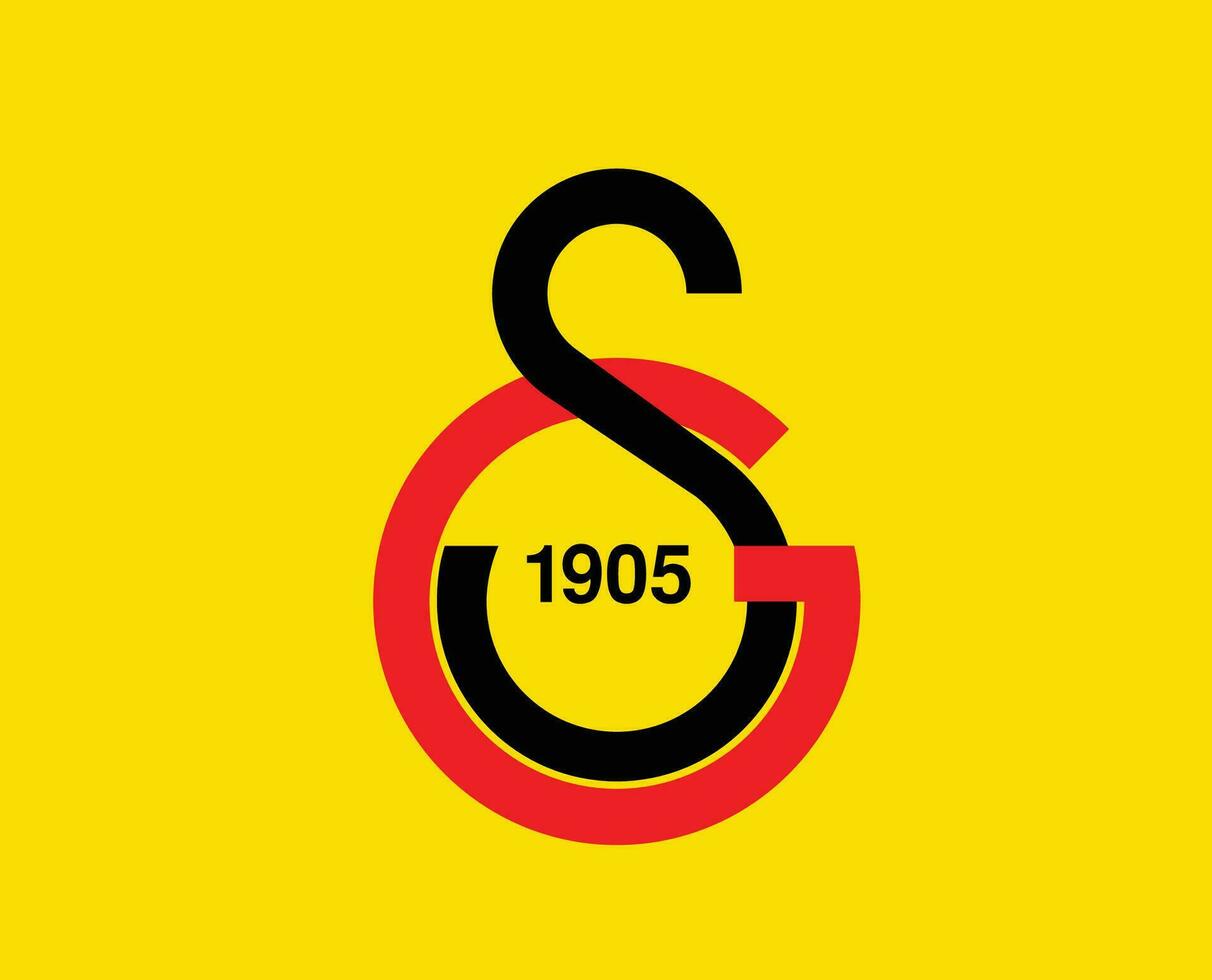 galatasaray simbolo club logo tacchino lega calcio astratto design vettore illustrazione con giallo sfondo