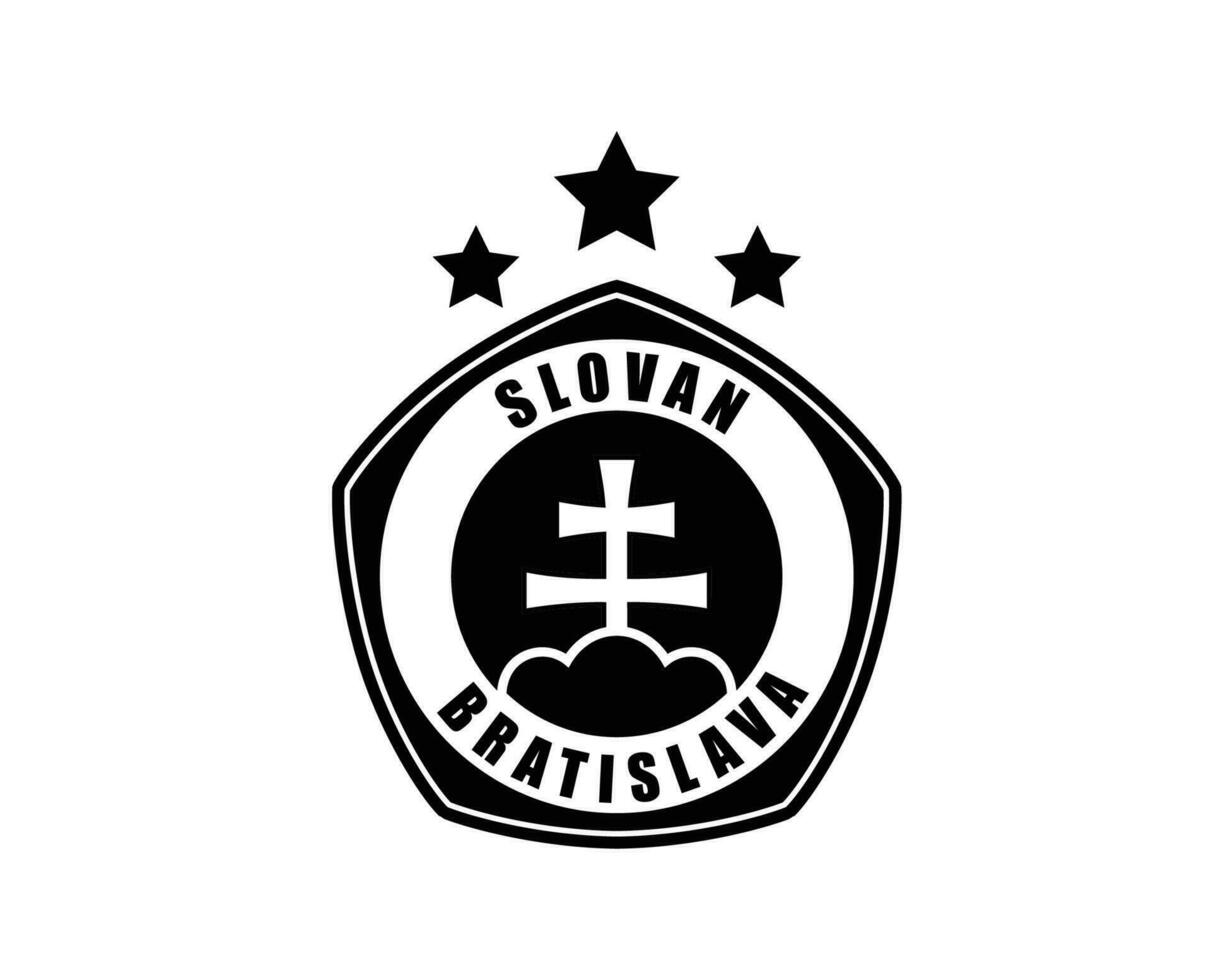 sloveno Bratislava club logo simbolo nero slovacchia lega calcio astratto design vettore illustrazione