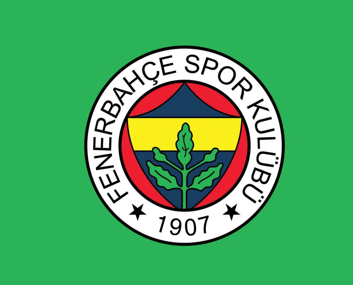 fenerbahce club logo simbolo tacchino lega calcio astratto design vettore illustrazione con verde sfondo