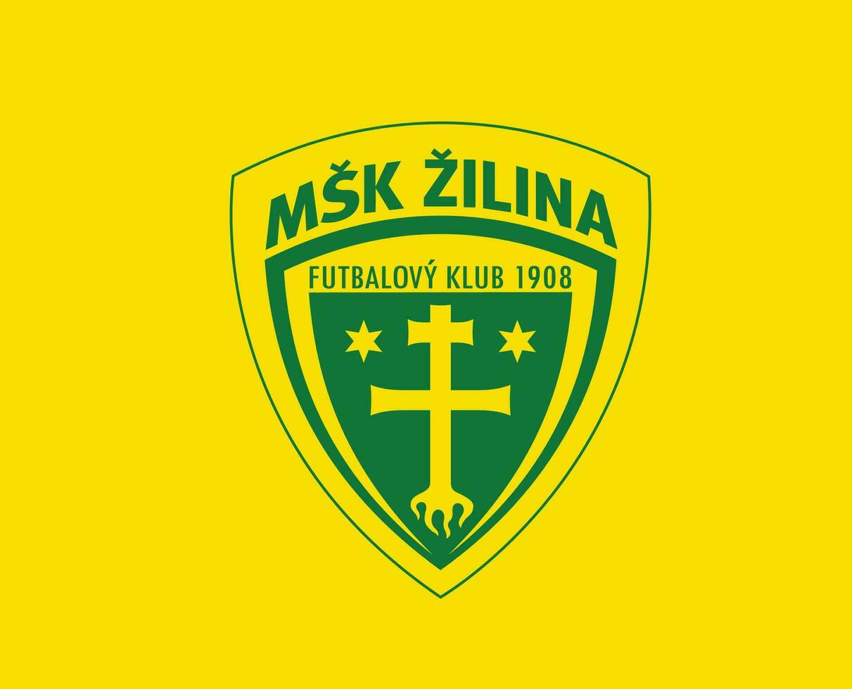 zilina club simbolo logo slovacchia lega calcio astratto design vettore illustrazione con giallo sfondo