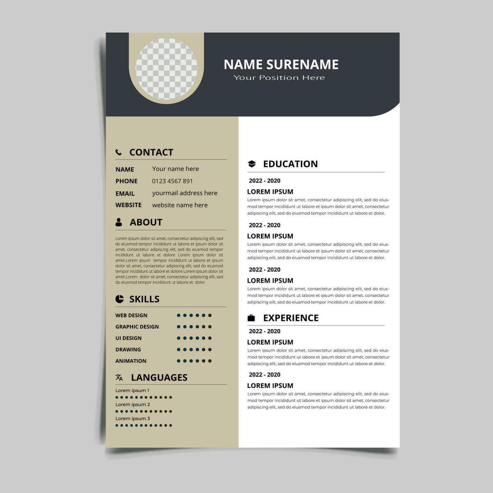 professionale curriculum vitae CV vettore grafico modelli