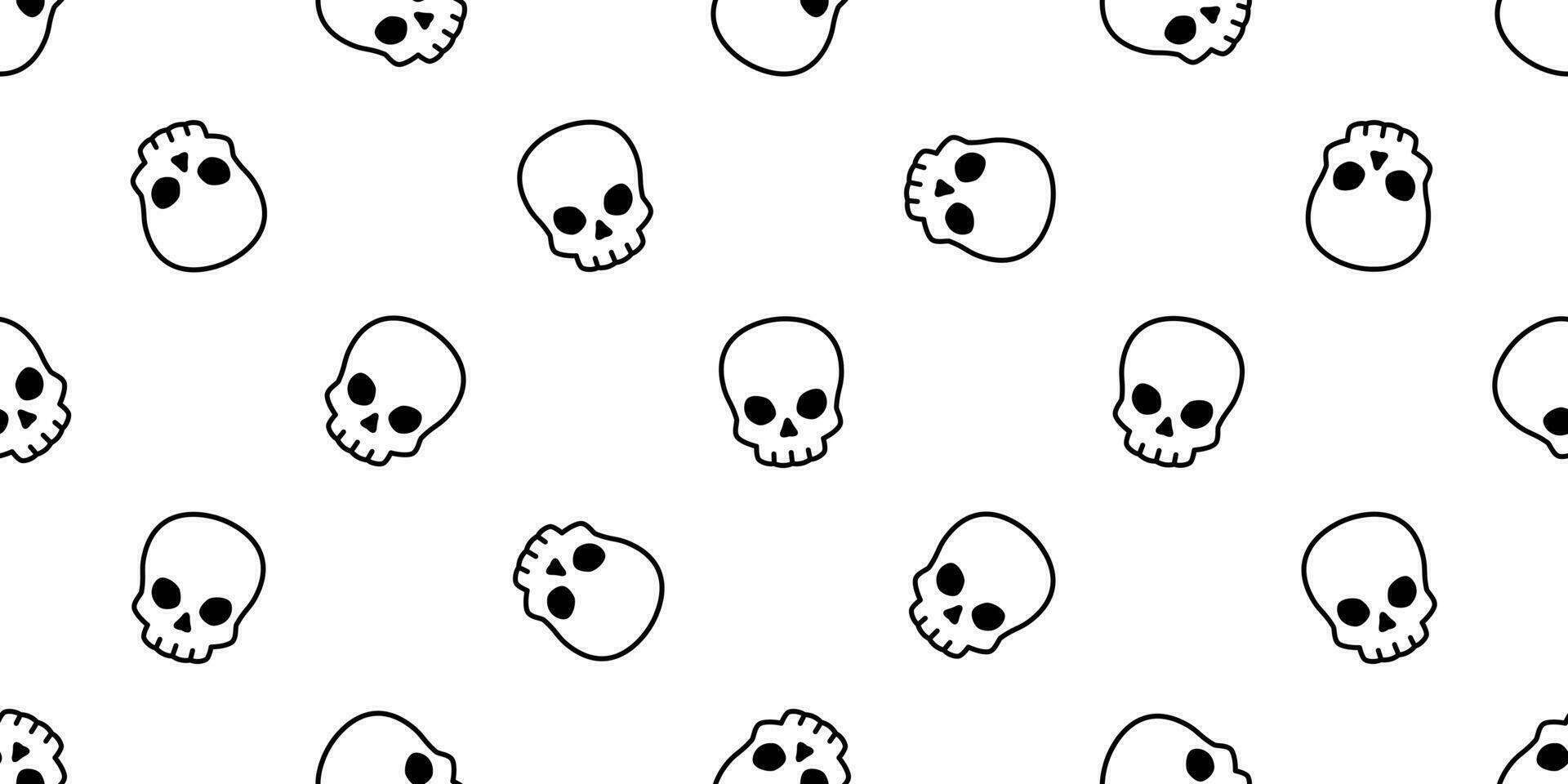 cranio osso senza soluzione di continuità modello Halloween vettore pirata icona sciarpa isolato ripetere sfondo piastrella sfondo cartone animato illustrazione scarabocchio design