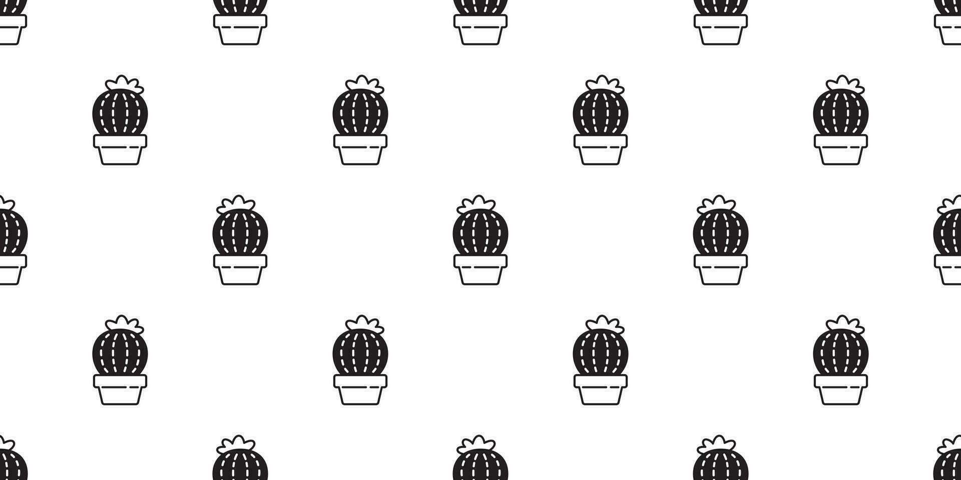 cactus senza soluzione di continuità modello vettore deserto botanica fiore giardino pianta estate sciarpa isolato piastrella sfondo ripetere sfondo scarabocchio illustrazione design