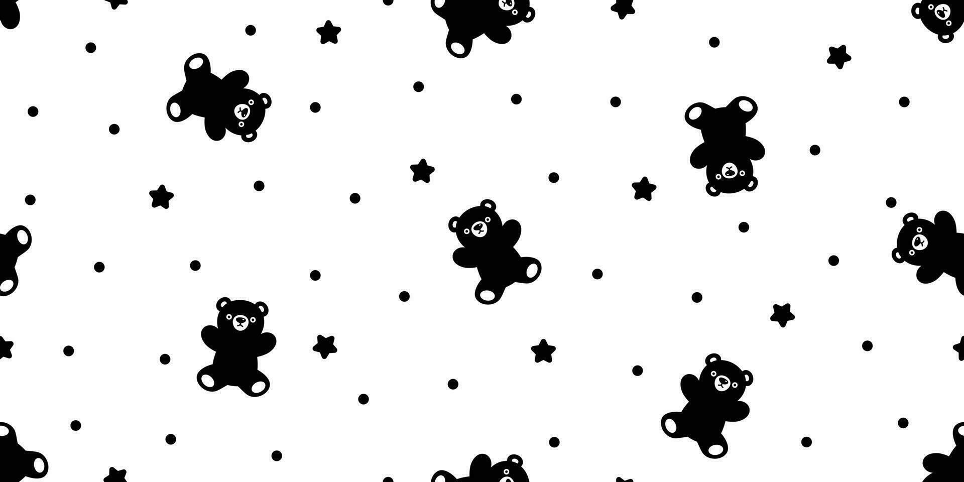 orso senza soluzione di continuità modello vettore polare orso orsacchiotto polka punto stella sciarpa isolato cartone animato ripetere piastrella sfondo sfondo illustrazione scarabocchio design