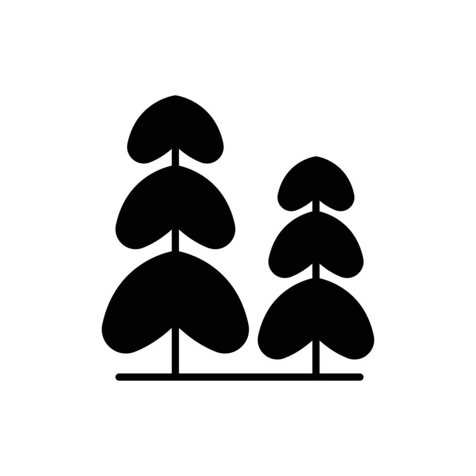 pino albero icona. semplice solido stile. Due pino alberi, abete, sempreverde, natura, inverno, foresta concetto. silhouette, glifo simbolo. vettore illustrazione isolato.