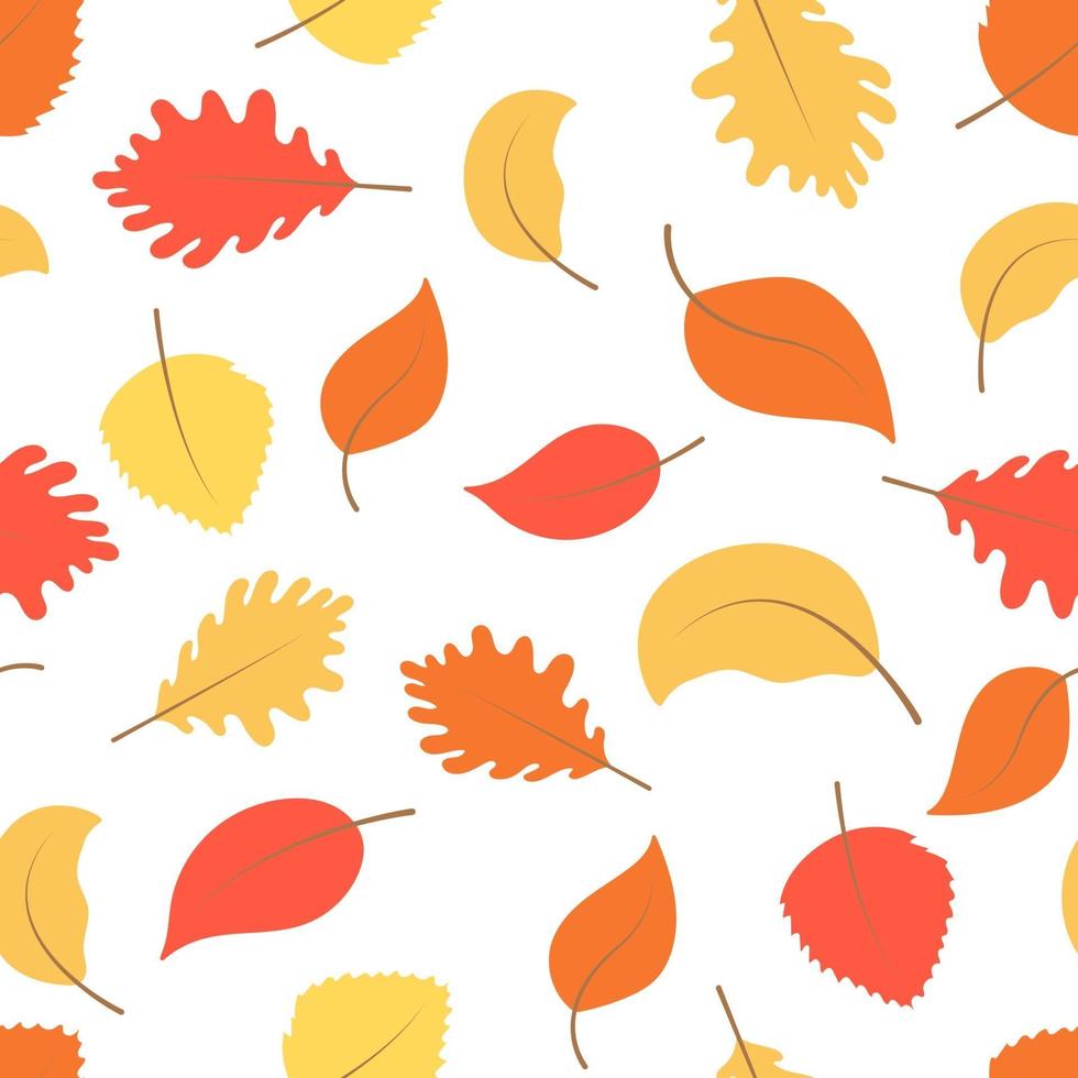 modello autunno colorato senza soluzione di continuità con foglie illustrazione vettoriale. vettore