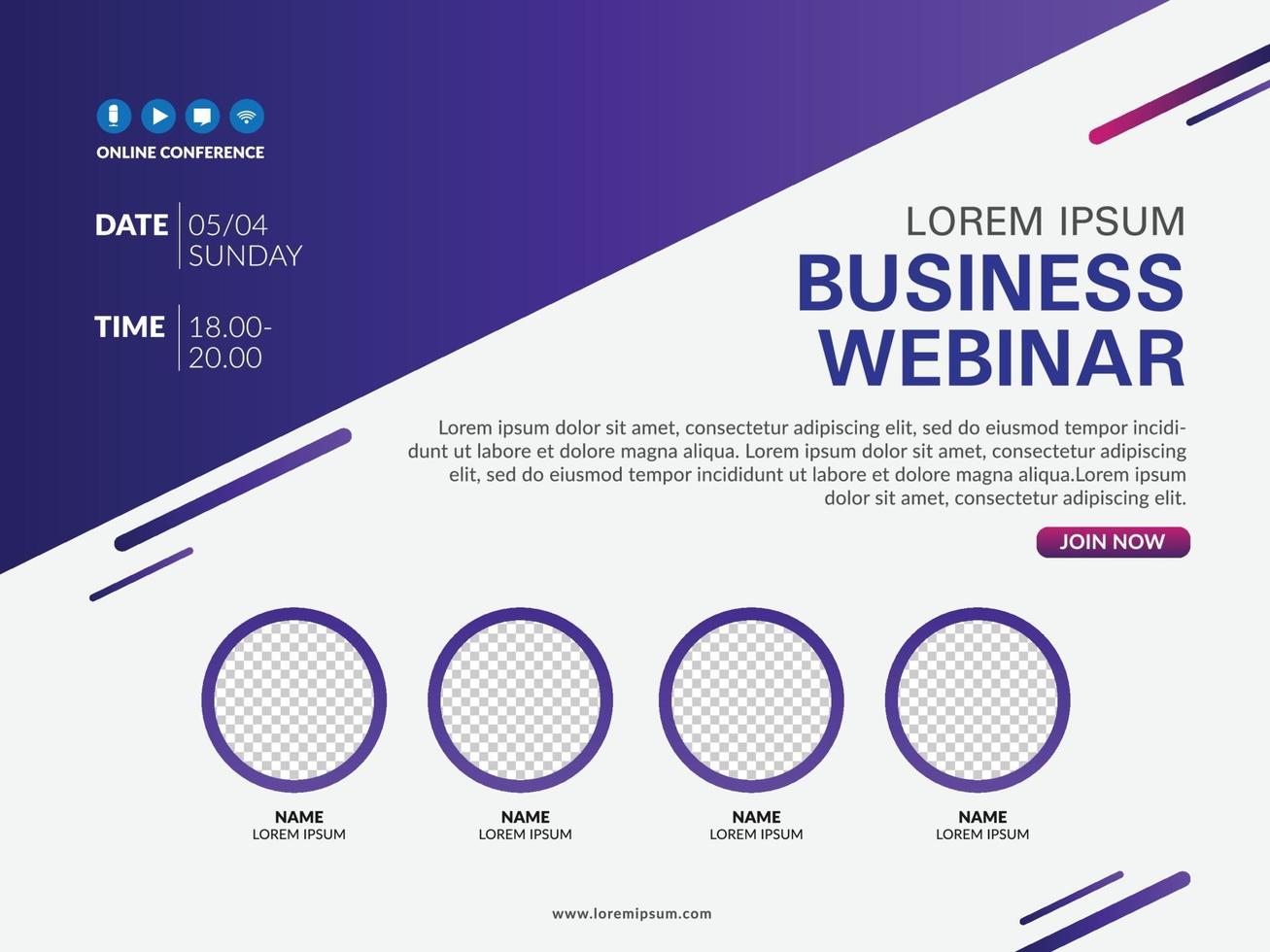 modello di webinar banner vettore