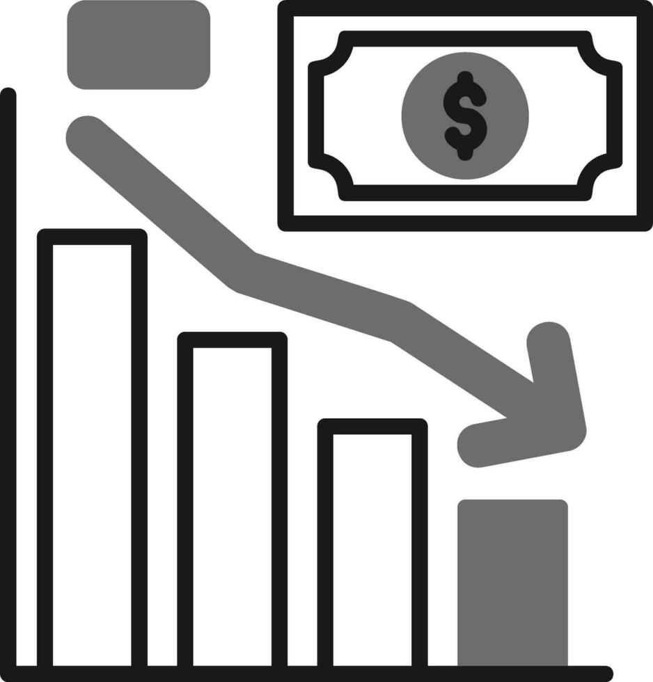 giù grafico vettore icona