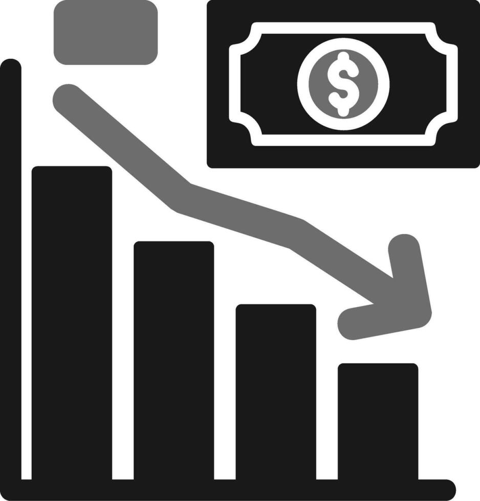 giù grafico vettore icona