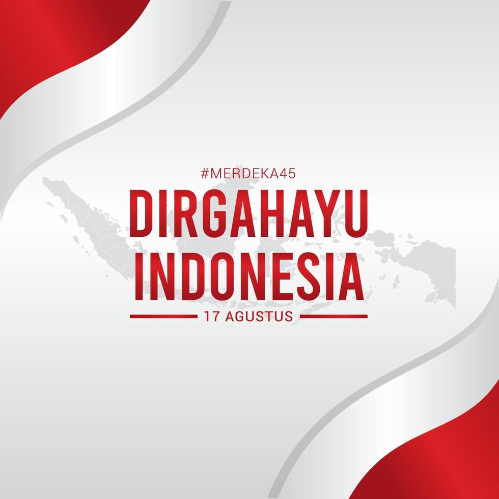 banner del giorno dell'indipendenza dell'indonesia vettore