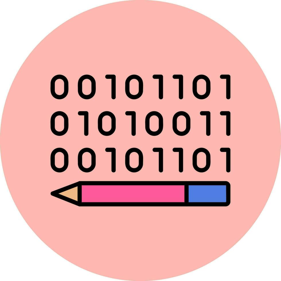 binario codice vettore icona