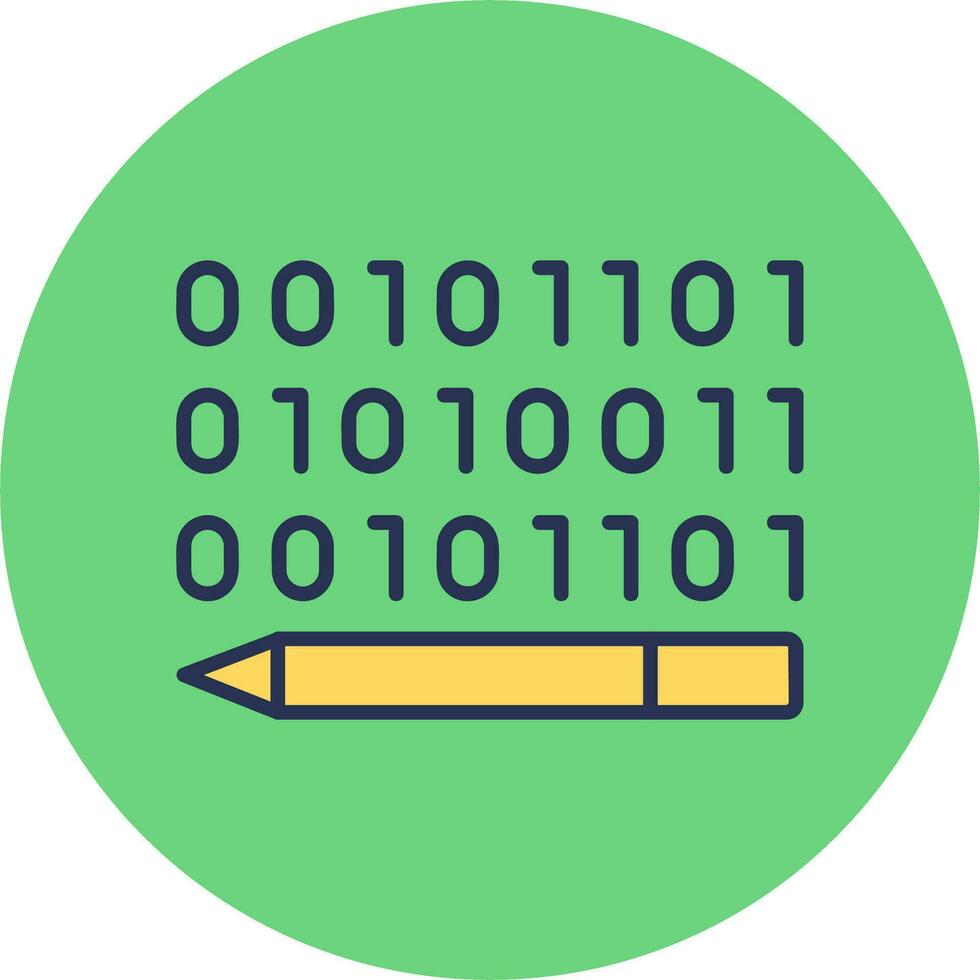 binario codice vettore icona