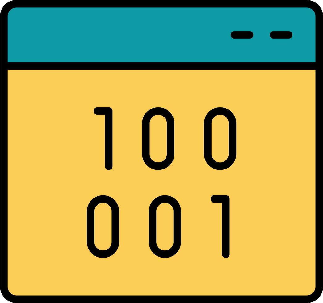 binario vettore icona