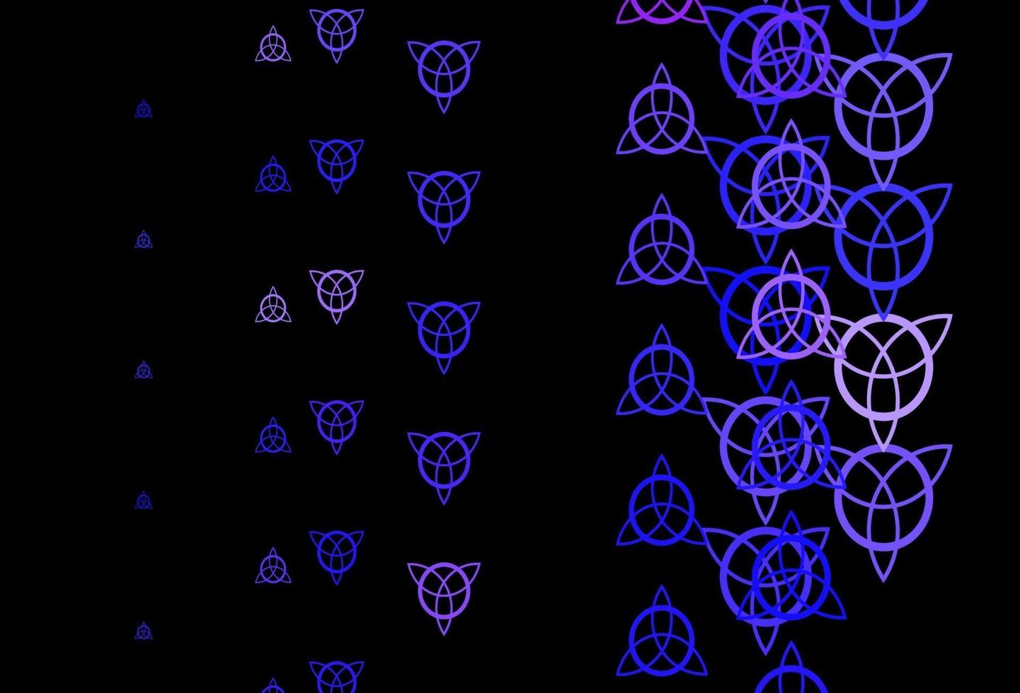 sfondo vettoriale viola scuro con simboli misteriosi.