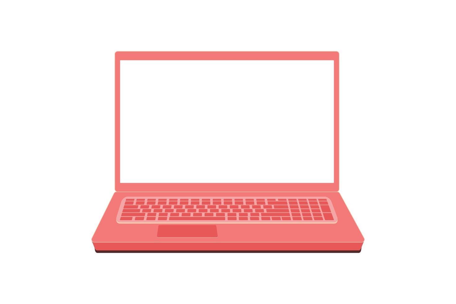 modello di business moderno laptop rosa home office sul posto di lavoro freelance vettore