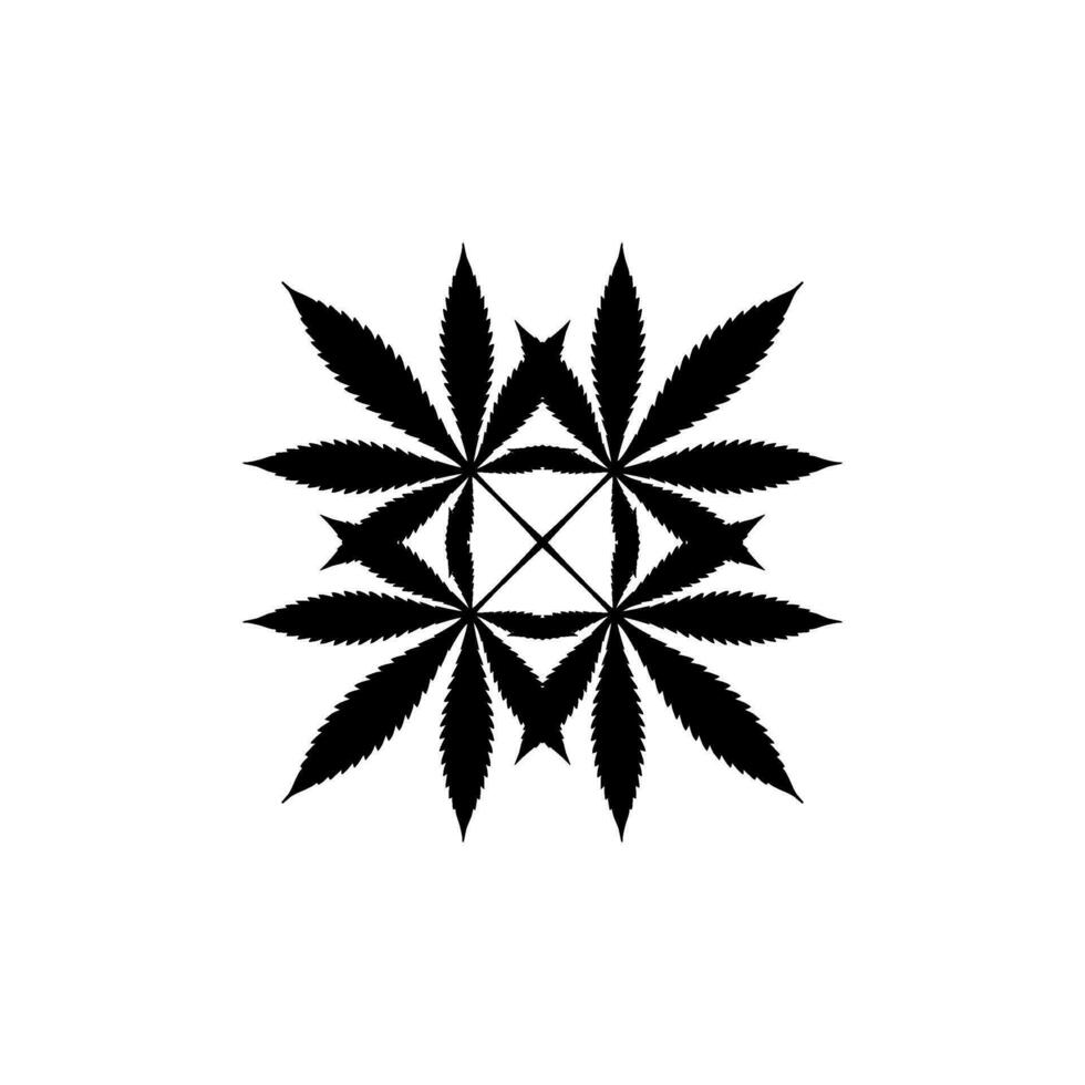 marijuana silhouette composizione, può uso per decorazione, ornato, sfondo, coperchio, arte illustrazione, tessile, tessuto, moda, o grafico design elemento. vettore illustrazione