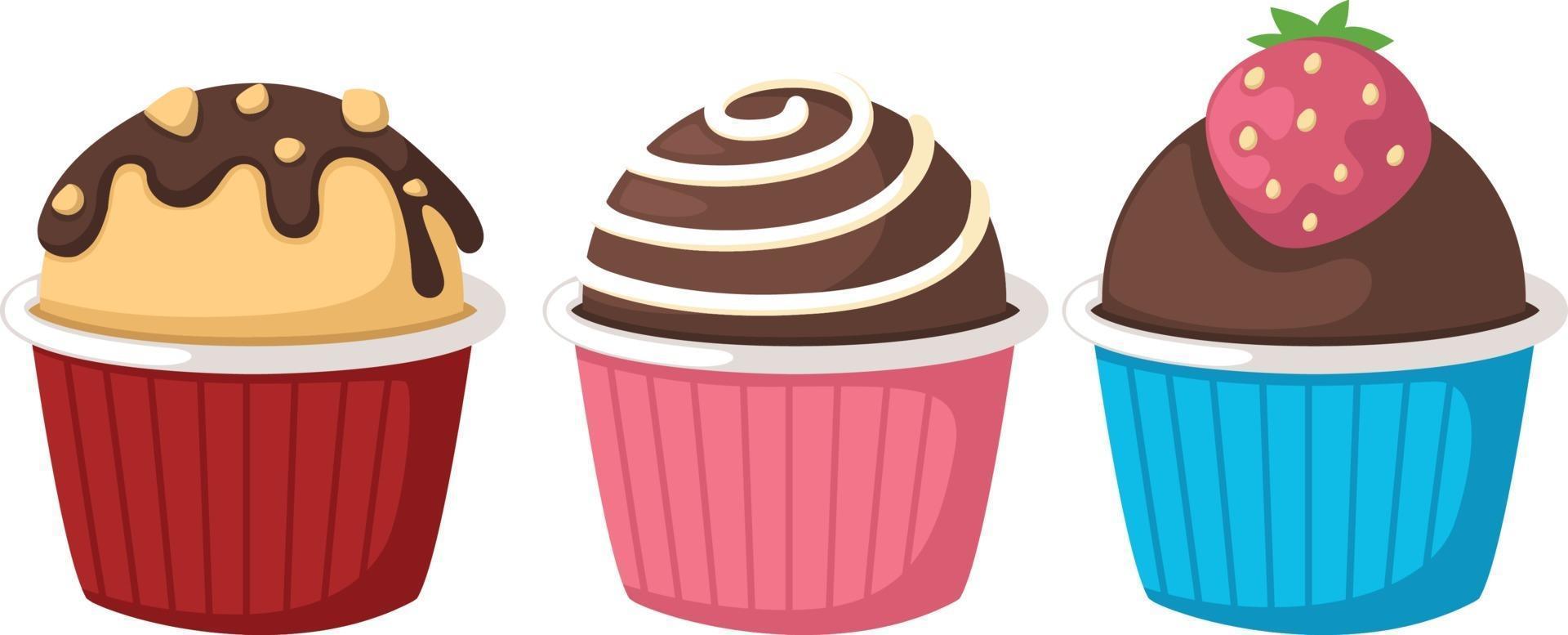 cupcake su sfondo bianco vettore