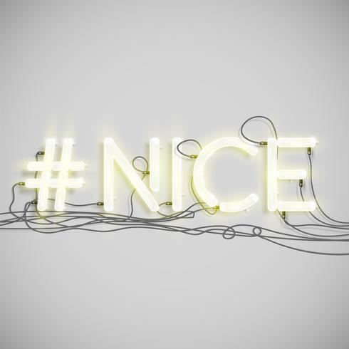 Parola di hashtag al neon, illustrazione vettoriale