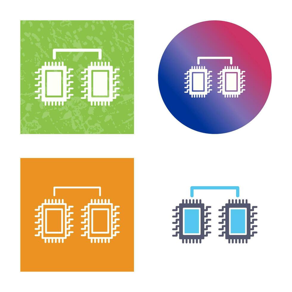 processori collegato vettore icona