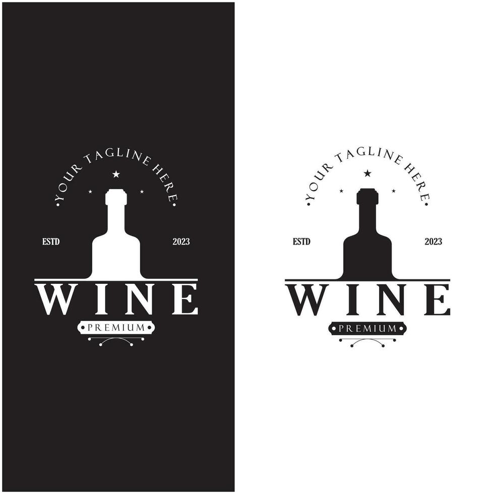 modello di progettazione del logo del vino.illustrazione vettoriale di icona-vettore