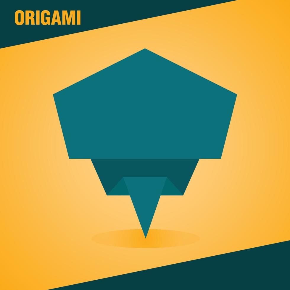 lo strato di carta origami vettoriale si sovrappone al disegno di sfondo