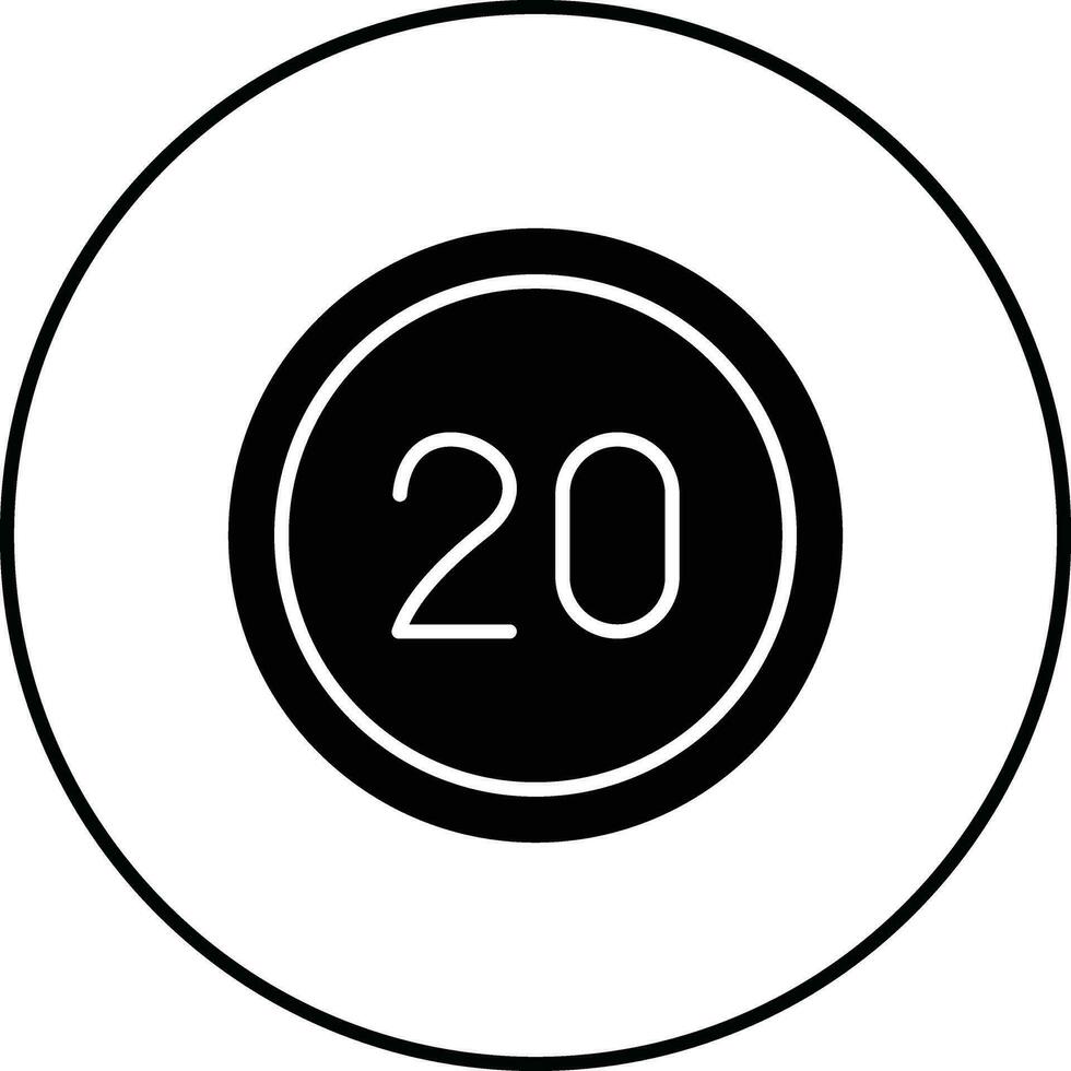 20 velocità limite vettore icona