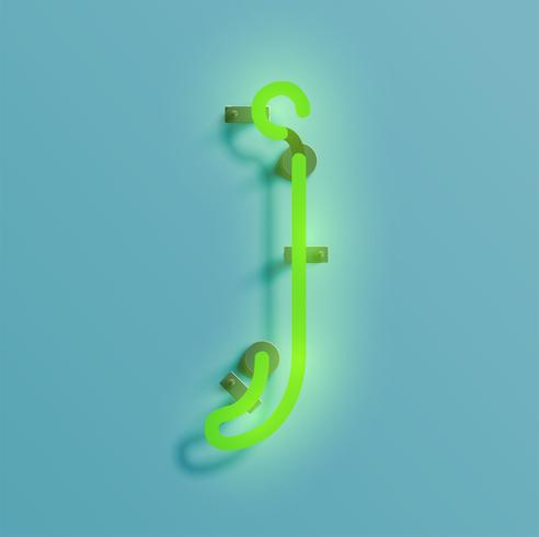 Carattere al neon realistico da un composto, vettore