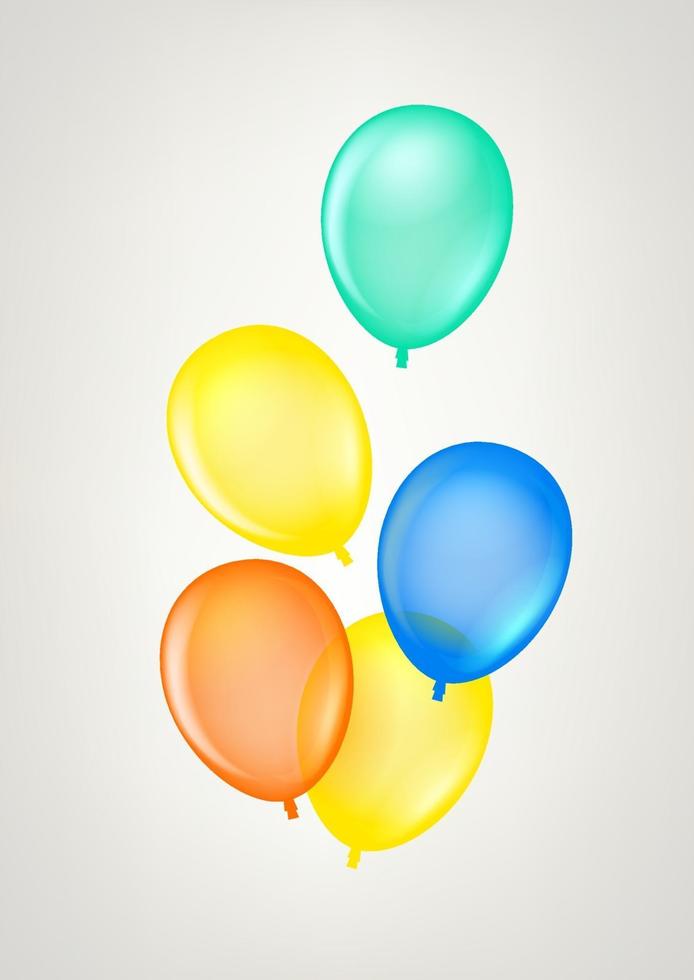 illustrazione vettoriale di palloncini d'aria trasparenti a colori