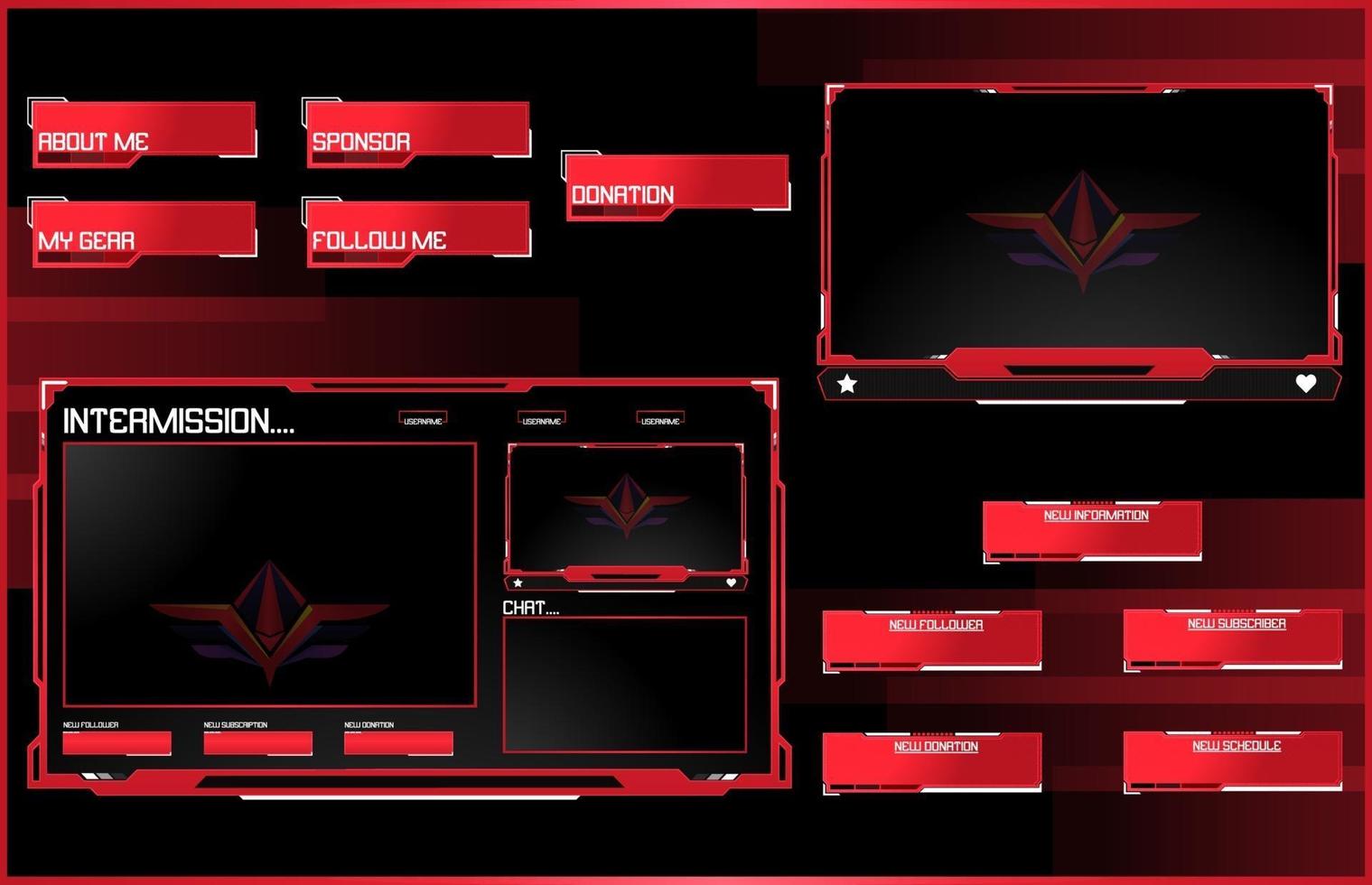 overlay obs streaming design qualità premium vettore