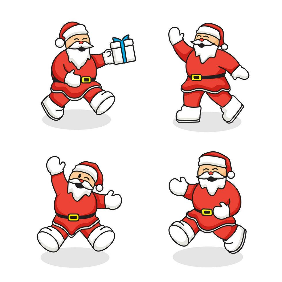 vettore Santa Claus personaggi nel vario pose