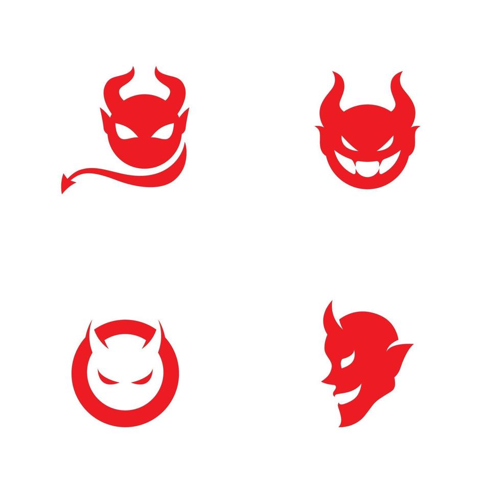 modello icona vettoriale logo diavolo rosso