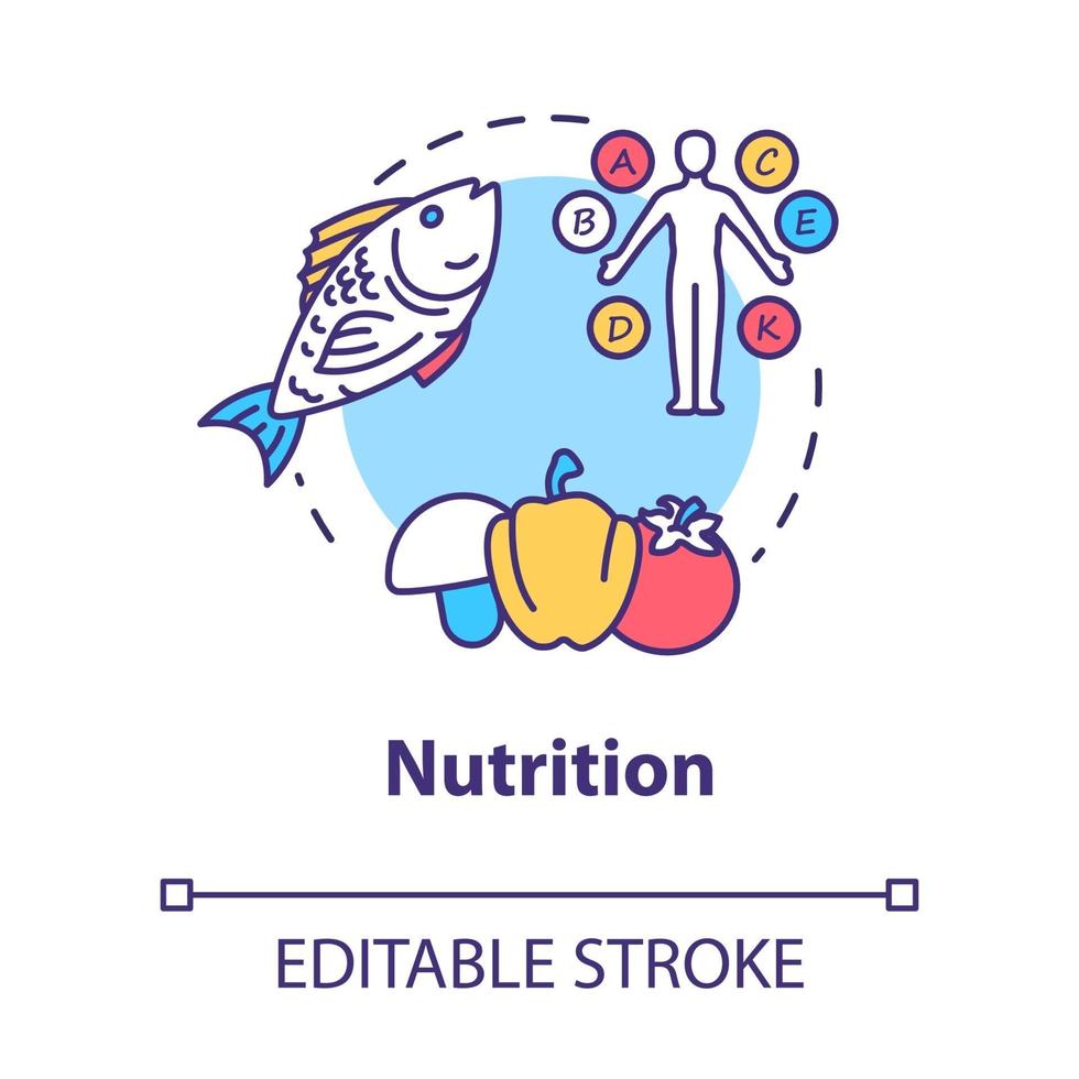 icona del concetto di nutrizione vettore